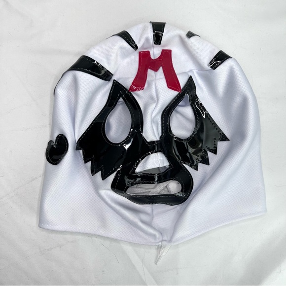 Luchador mask White/Black with hearts - Picture 4 of 7